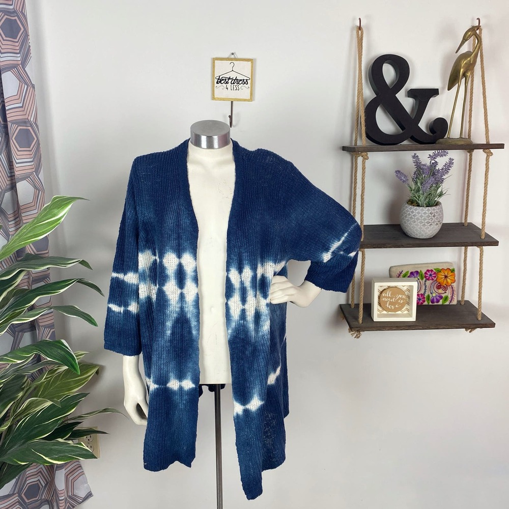 Torrid Blue Tie Dye Knit Cardigan